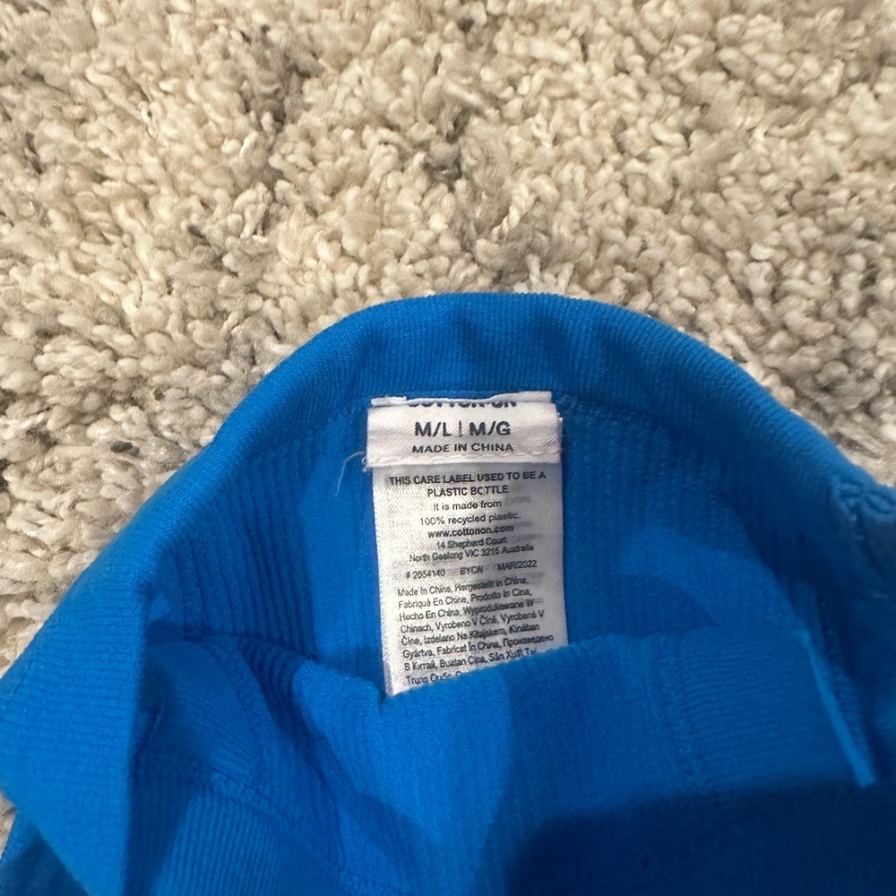 Cotton On Blue Ribbed Crop Top - Picture 2 of 2